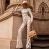 Elegant Lace Long Sleeve Clubwear Runway Night Out Bandage Rompers