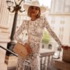 Elegant Lace Long Sleeve Clubwear Runway Night Out Bandage Rompers - Image 6