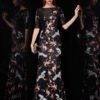 Flowers Embroidered Long Prom Dress - Image 7