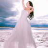 Flowers Layered Chiffon Floor Length Dress - Image 3