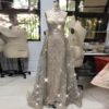 High Neck Glitter Illusion Back Mermaid Evening Dress - Image 2