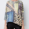 Casual Jewel Neck Long Sleeves Geometric Stretch Pullovers