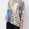 Casual Jewel Neck Long Sleeves Geometric Stretch Pullovers - Image 2