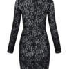Sexy Long Sleeve Lace Up Crewneck Shaping Mini Dress - Image 3