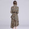 Leopard Print  Ruffles Elegant Evening Party Dress - Image 4