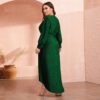 Lantern Sleeve Wrap Dip Hem Glitter Maxi Dress - Image 2