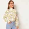 Long Bishop Sleeve Casual Abaya Blouses