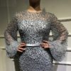Long Sleeve Arabic Beaded Mermaid Evening Party Prom Gown - Image 11