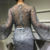 Long Sleeve Arabic Beaded Mermaid Evening Party Prom Gown - Image 12