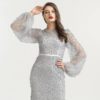 Long Sleeve Arabic Beaded Mermaid Evening Party Prom Gown - Image 4