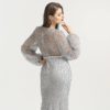 Long Sleeve Arabic Beaded Mermaid Evening Party Prom Gown - Image 5