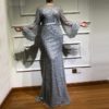 Long Sleeve Arabic Beaded Mermaid Evening Party Prom Gown - Image 9