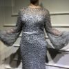 Long Sleeve Arabic Beaded Mermaid Evening Party Prom Gown - Image 10