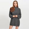 Long Sleeve Cut Out Stand Collar Oversized Ladies Sweaters - Image 3