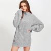 Long Sleeve Cut Out Stand Collar Oversized Ladies Sweaters - Image 5