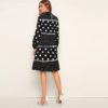 Long Sleeve High Waist Elegant Knee Length Dresses - Image 3