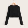 Long Sleeve Round Neck Casual Cute Tshirt Tops - Image 2