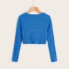 Long Sleeve Round Neck Casual Cute Tshirt Tops - Image 6