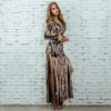 Long Sleeve Sequin Sexy Celebrity Evening Party Maxi Dress - Image 3
