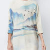 Casual Jewel Neck Long Sleeves Animal Print Stretch Pullover Sweater