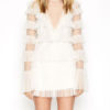 V Neck Lace Long Sleeves Stretch Semi Formal Party Dresses
