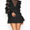 V Neck Lace Long Sleeves Stretch Semi Formal Party Dresses - Image 4