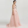 One Shoulder Handmade Flowers Evening Party Dress - Image 2
