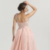 One Shoulder Handmade Flowers Evening Party Dress - Image 5