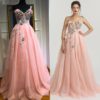 One Shoulder Handmade Flowers Evening Party Dress - Image 8