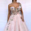 One Shoulder Handmade Flowers Evening Party Dress - Image 9