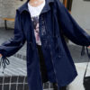 Casual Turndown Collar Long Sleeve Maxi Coat - Image 2