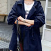 Casual Turndown Collar Long Sleeve Maxi Coat - Image 3