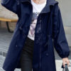Casual Turndown Collar Long Sleeve Maxi Coat - Image 4