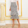 Polka Dot Layered Fishtail Hem Elegant Skirt