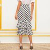Polka Dot Layered Fishtail Hem Elegant Skirt - Image 2