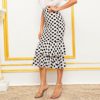 Polka Dot Layered Fishtail Hem Elegant Skirt - Image 3