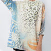 Jewel Neck Crochet Leopard Print Stretch Quality Pullover Sweater - Image 2