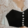 Two Tone Long Sleeves Ruffles Retro V Neck Layered Body Conscious Bodycon Dresses - Image 4