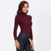 Rolled Neck Ribbed Knit Fitting Long Sleeve Basic Skinny Sweaters - Image 3