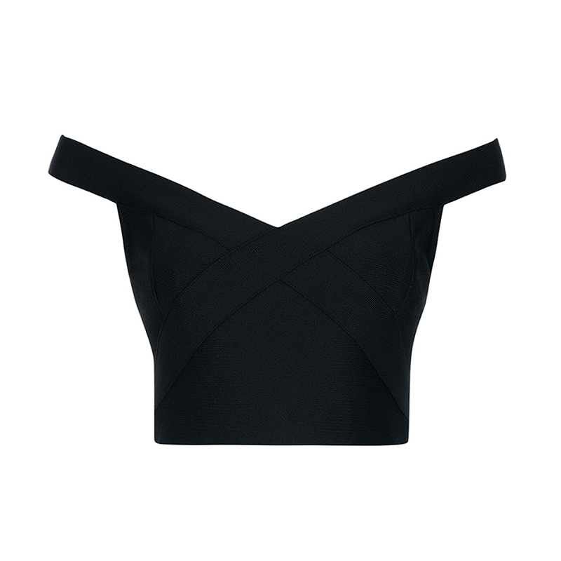 Runway Short Off Shoulder Slash Neck Evening Party Top - Image 8