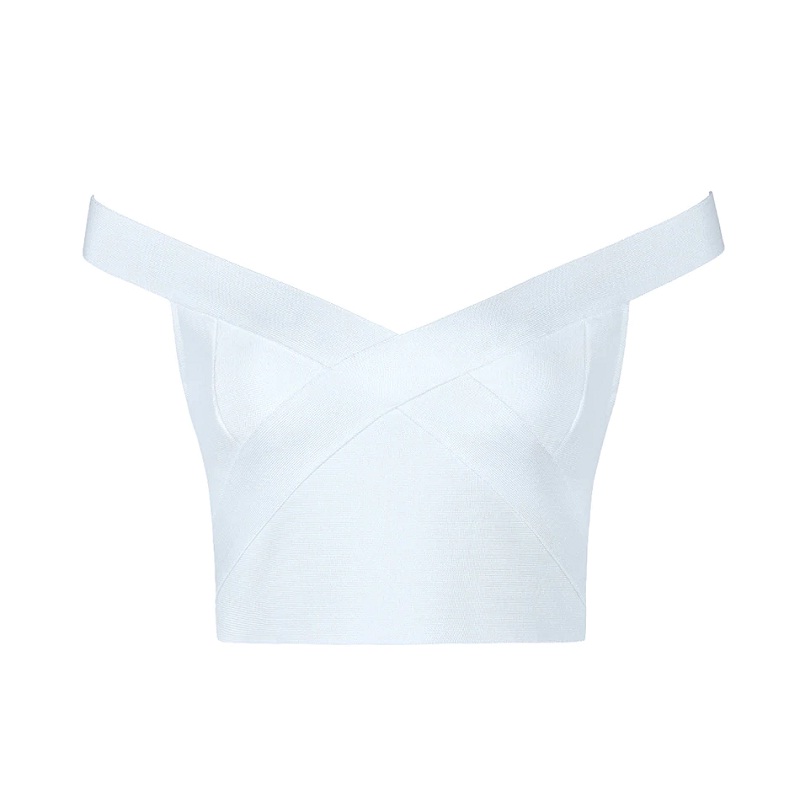 Runway Short Off Shoulder Slash Neck Evening Party Top - Image 5