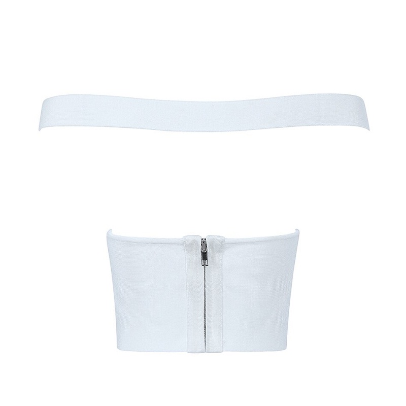 Runway Short Off Shoulder Slash Neck Evening Party Top - Image 6