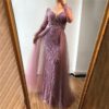 Sequined Sparkle Long Sleeve Beading Evening Gowns - Image 10