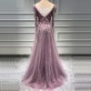 Sequined Sparkle Long Sleeve Beading Evening Gowns - Image 13