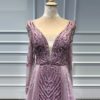 Sequined Sparkle Long Sleeve Beading Evening Gowns - Image 14