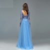 Sequined Sparkle Long Sleeve Beading Evening Gowns - Image 8