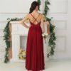 Sexy Criss Cross Spaghetti Straps Chiffon Evening Dress - Image 3