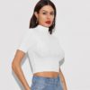 Sexy Crop Short Sleeve Fitted Sweaters - Image 3