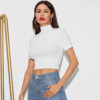 Sexy Crop Short Sleeve Fitted Sweaters
