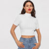 Sexy Crop Short Sleeve Fitted Sweaters - Image 4